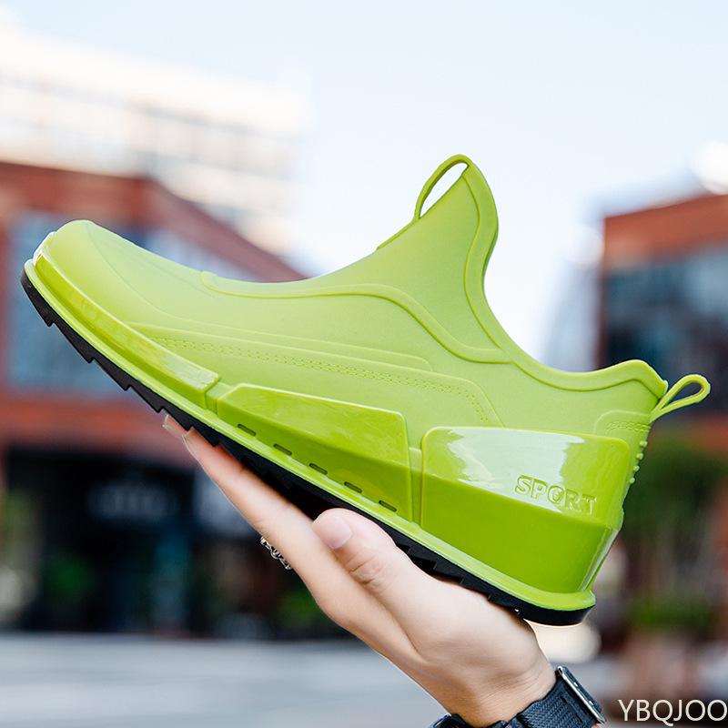 2025 Новые мужские уличные нескользящие походные ботинки Shaxi, рыбацкие резиновые сапоги, черные рабочие ботинки, прочные водонепроницаемые резиновые рыбацкие ботинки