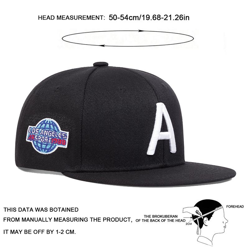 Children Letter A Side Earth Embroidery Flat Top Baseball Hat Cotton Outdoor Hip Hop Caps Boys and Girls Hats Snapback Cap