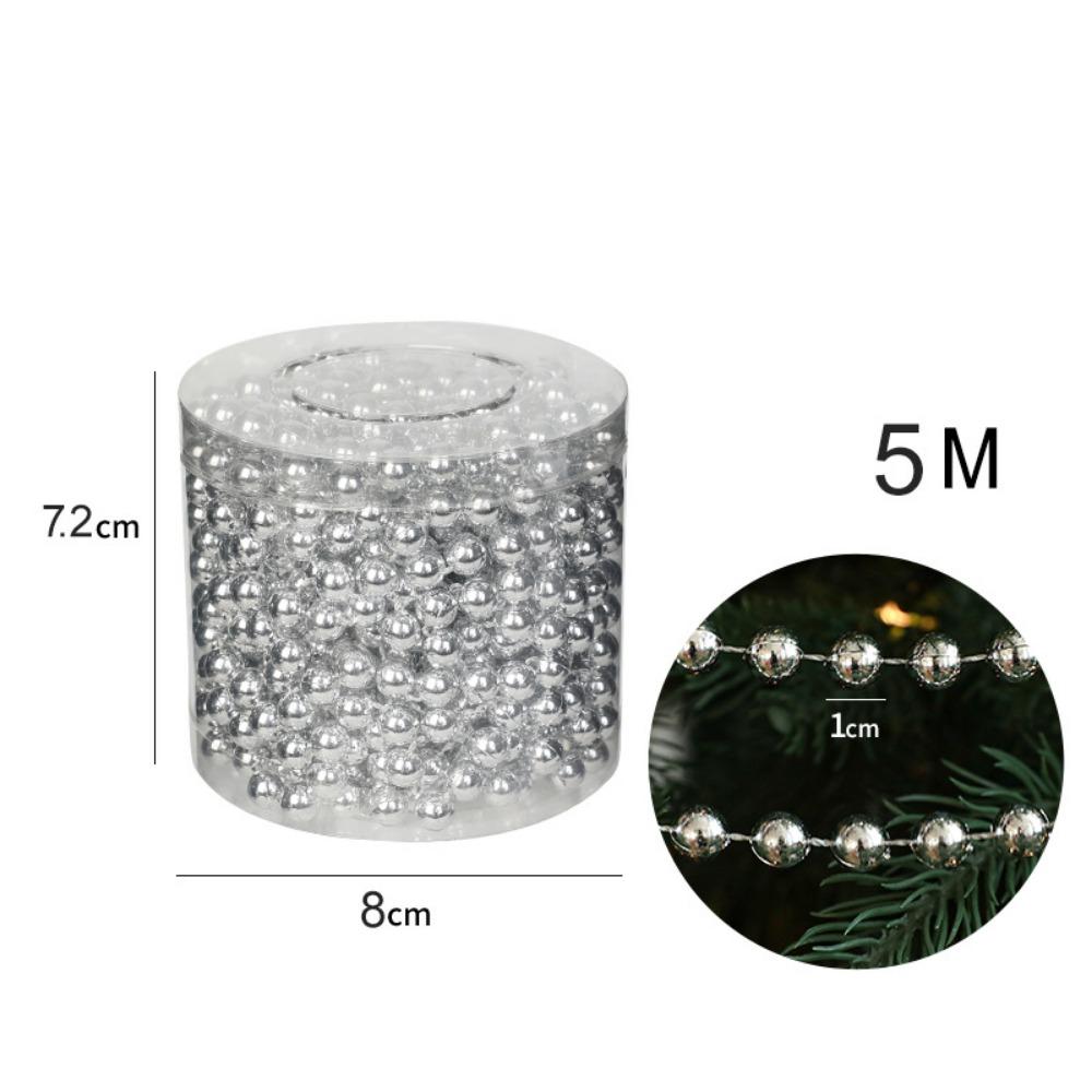 Plastic String Bead Chain 5M Christmas Decoration Christmas Tree Ornament Indoor Decoration