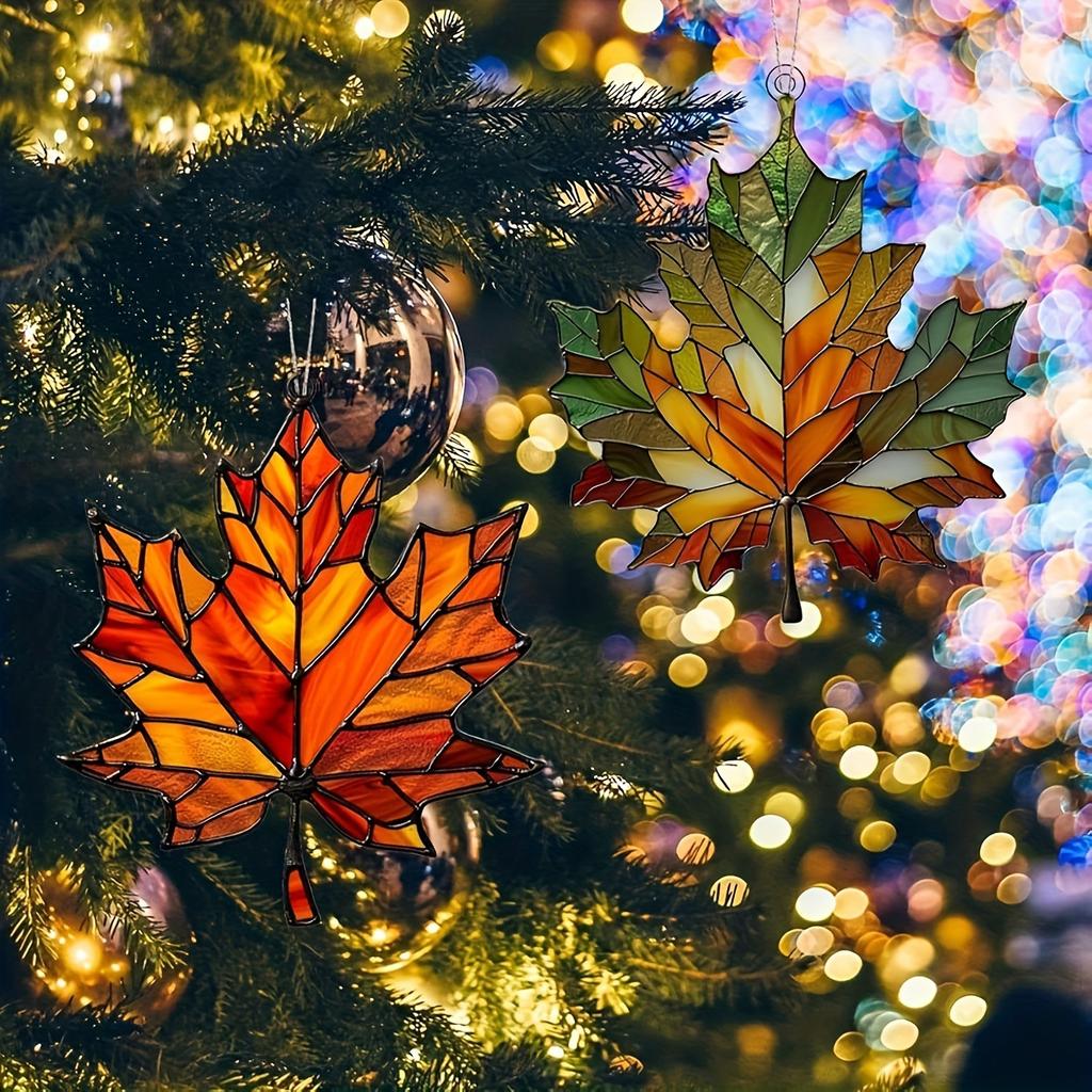 Ловец солнца «Кленовый лист» для окна, акриловые кленовые листья, подвесное украшение, осенний декор листьев для Дня благодарения, принадлежности для осенней вечеринки