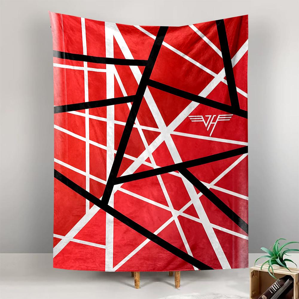 Tapestry Van Halen Guitar Stripes Red White Black Rock Music Wall Hanging