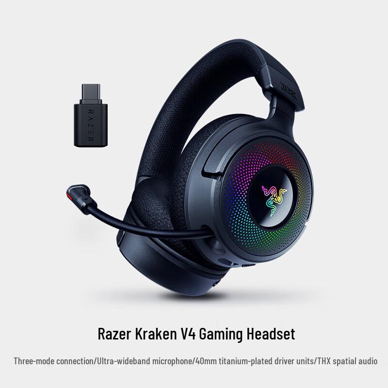 Razer Kraken V4 Tri-Mode Wireless RGB Gaming Headset