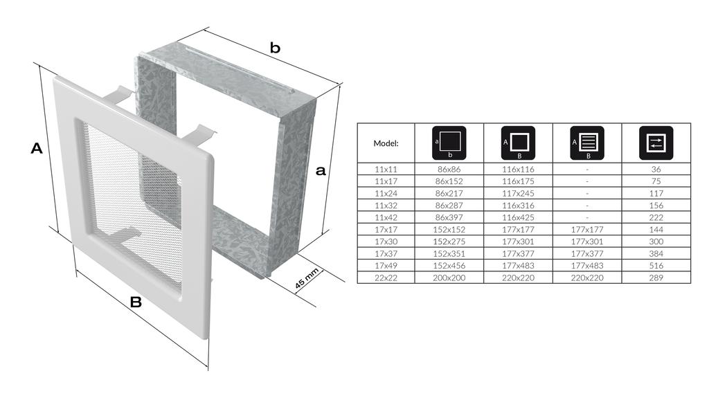 Vent Cover Rustic 17x49 with Blinds