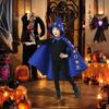 Children Halloween Cape Unisex Star Printing Hooded Lace-up Witch Cosplay Stage Performance Costume