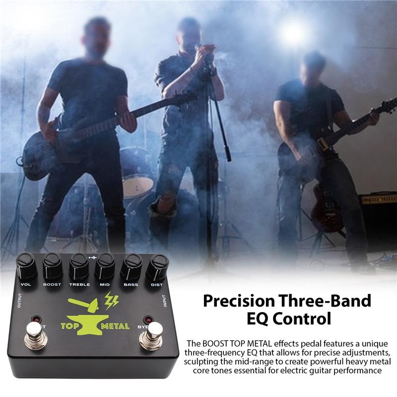 Гитарные эффекты Heavy Metal Boost Гитарная педаль для Метал-эффектов Stompbox с 3-полосным эквалайзером, акцент на средние частоты Педаль эффектов для электрогитары