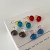 Серьги-гвоздики с шариками из смолы цвета дофамина, контрастные по цвету, женские, нишевые, простые и универсальные, модные серьги