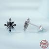 Серьги-гвоздики из стерлингового серебра S925 со звездами, черный циркон, крутые серьги в готическом стиле, изысканные серьги
