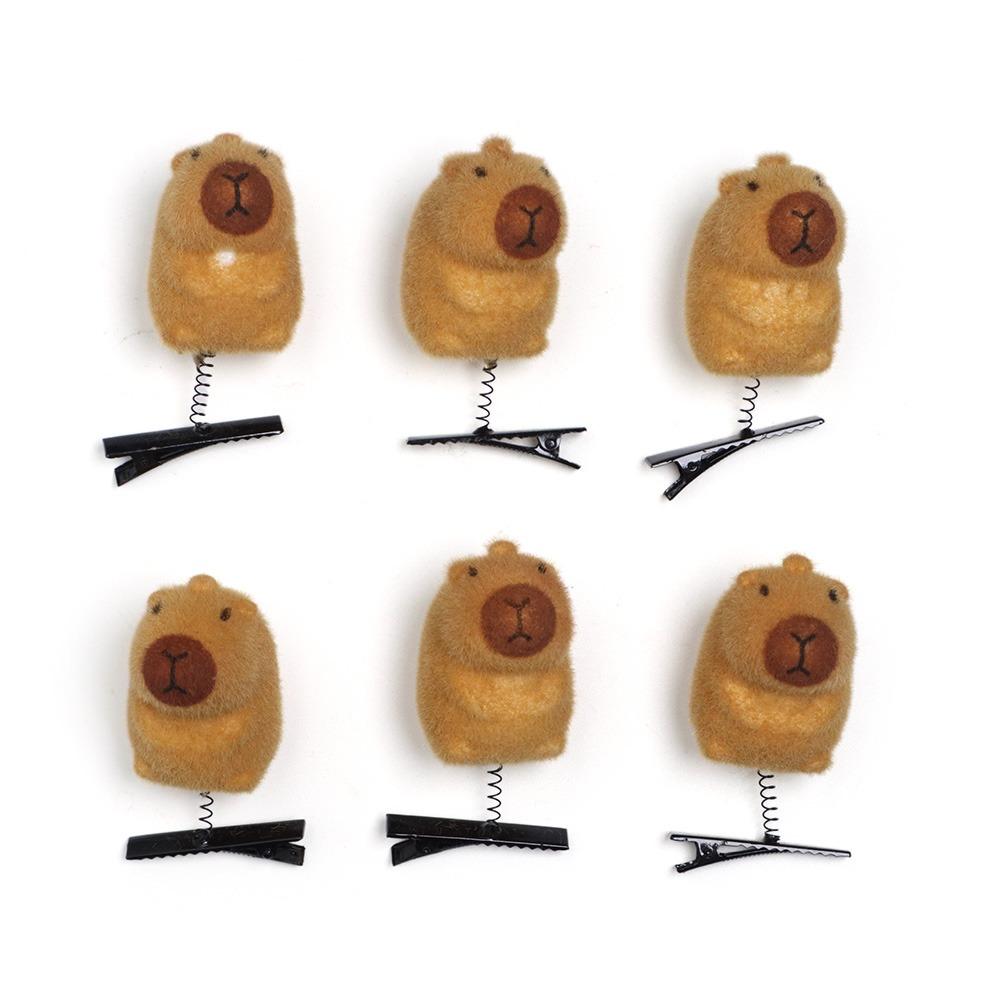 6pcs Cartoon Capybara Hair Accessories Kawaii Duckbill Clip Cute Hairpin Hair Styling