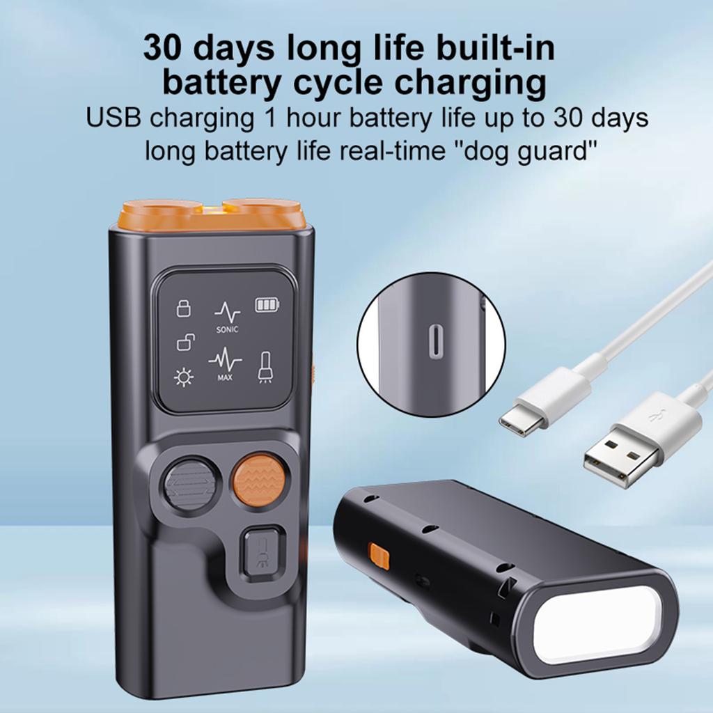 Dog Barking Control Devices - Anti-Bark Deterrent with LED Flashlight Rechargeable Portable Dog Barking Silencers for Indoors Outdoors