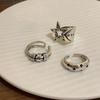 Retro Punk Pentagram Star Ring For Men Women  Y2K Egirls Gothic Couple Adjustable Finger Ring Irregular Vintage Jewelry