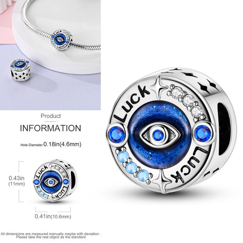 Charms Plata De Ley 925 Devil's Eye Infinity Eternal Symbol Dragonfly Positioning Buckle Charms Fit Women DIY Jewelry