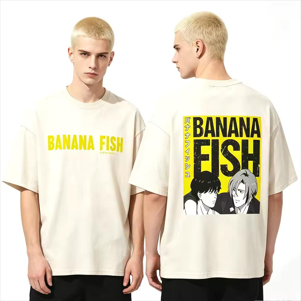 2026 Summer Hot Sale Banana Fish Anime T-shirt Y2K Unisex Gothic Round T-shirt Breathable Streetwear Short Sleeve Casual Tees