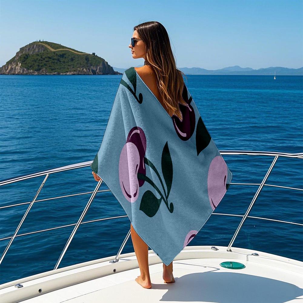 Cherry Pop Quick Drying Bath Towel Microfiber beach towel - light weight swimming camping yoga beach out