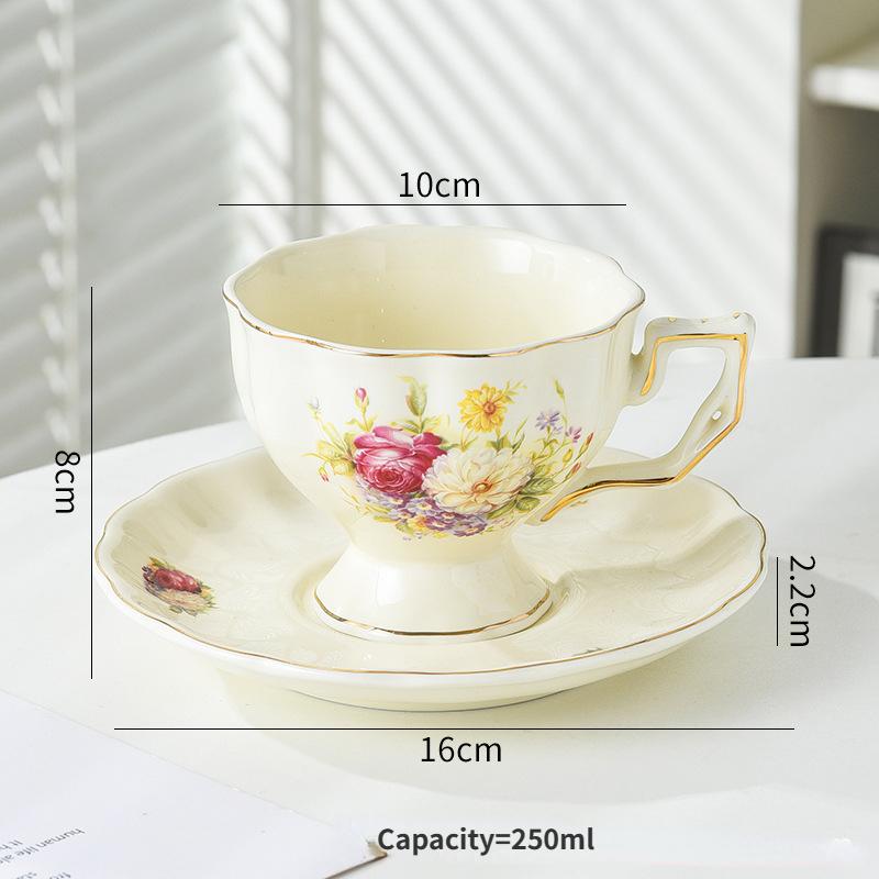 Винтажная Пномпеньская французская керамическая чашка для послеобеденного чая и кофе с цветком