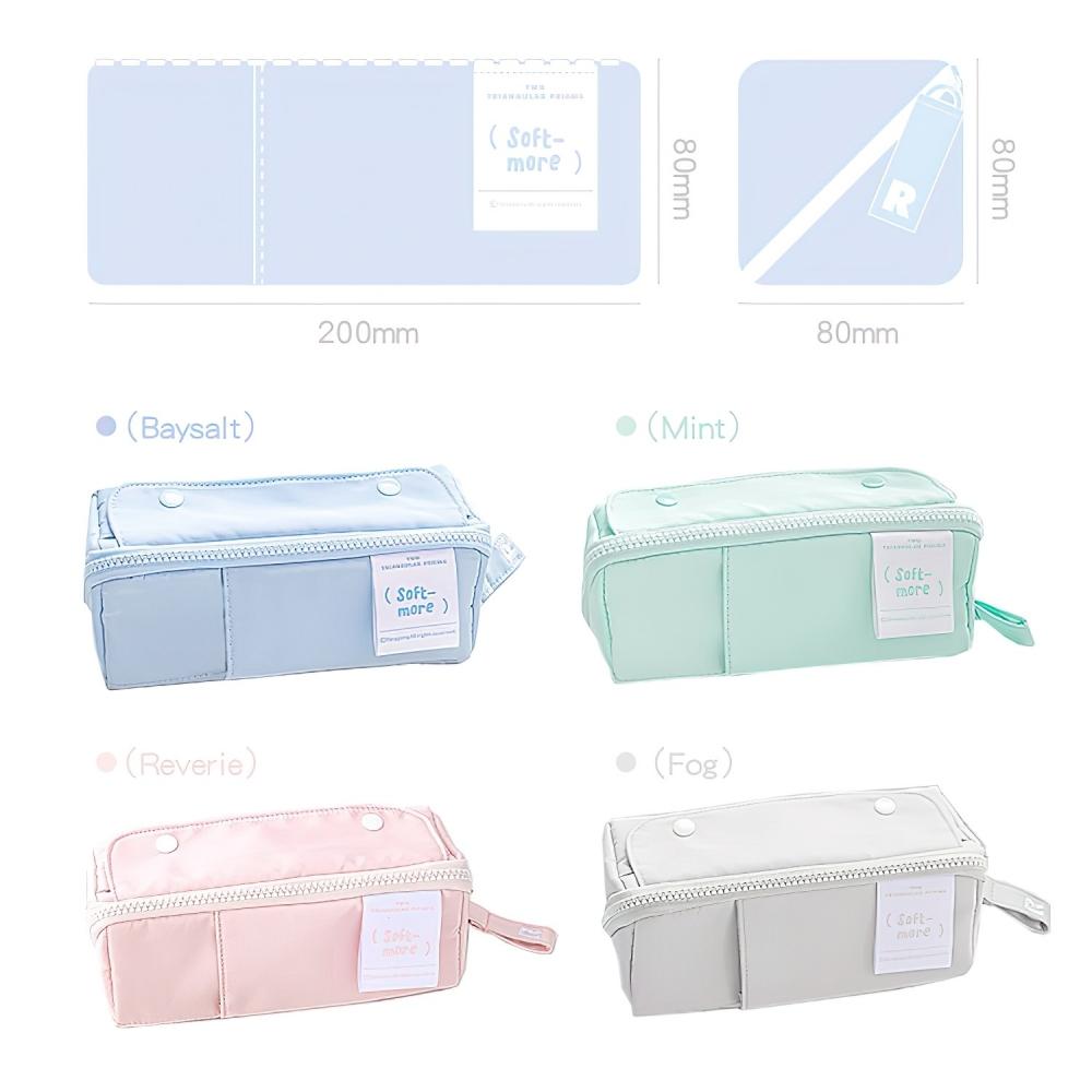 Пенал с призмой, сумка для ручек кремового цвета, большая вместимость, мягкий карманный чехол для хранения канцелярских принадлежностей