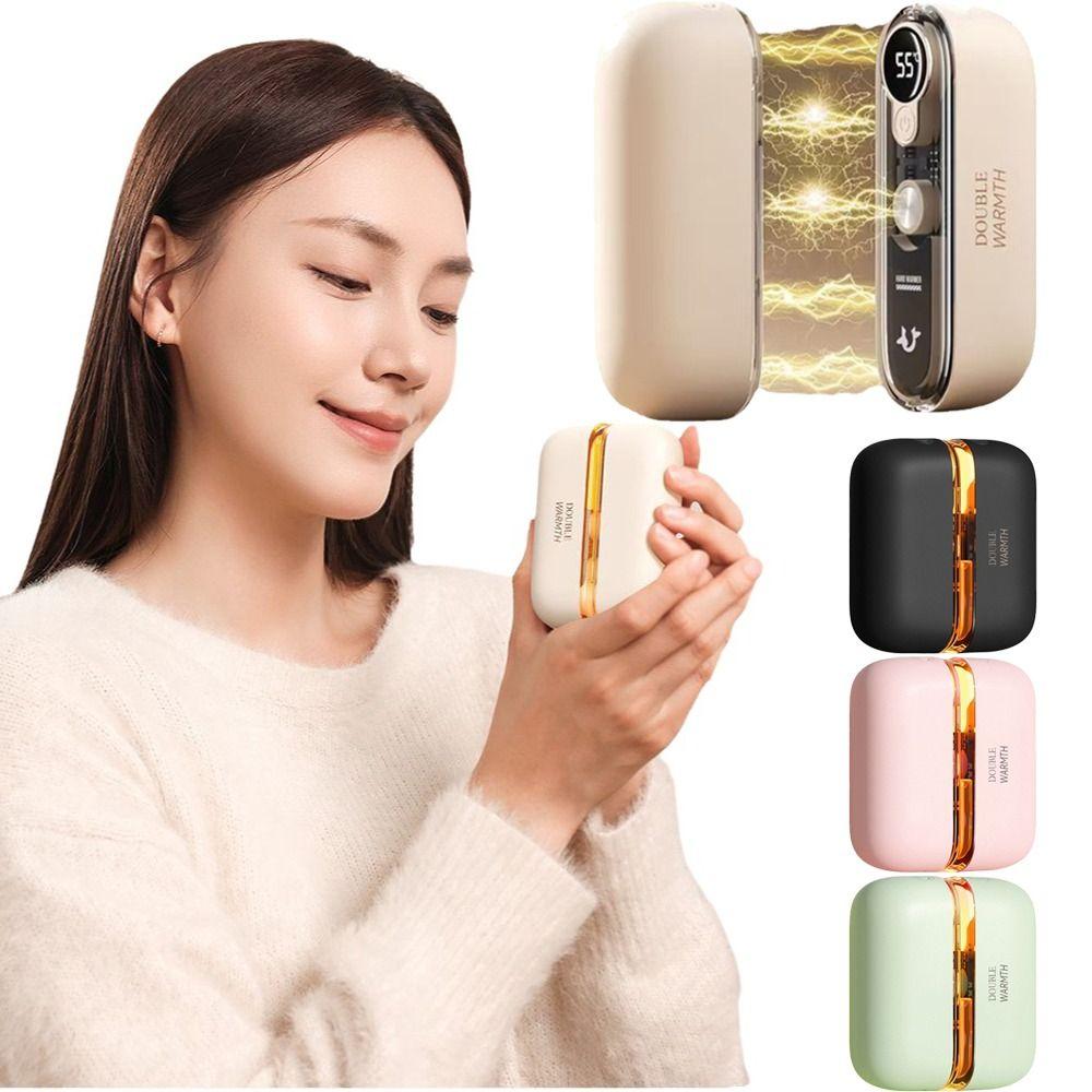 Digital Display Hand Warmer Colorful Light Pocket Warm Hand Treasure Electric Handwarmer Camping