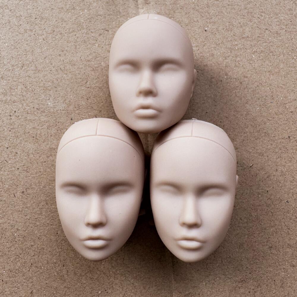 Голова куклы Poppy Blank Face Doll Heads DIY для тренировочного макияжа, лысая, масштаб 1/6, детали для рукоделия и изготовления кукол, кремовый, белый, бежевый тон кожи.