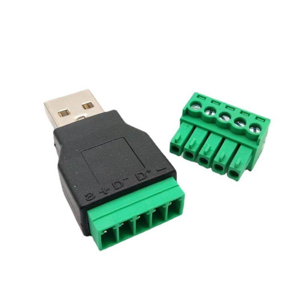 2 PCS 5 Pin Screw Terminal Plug Connector USB Jack Solderless Cable Screw Connector Repair Kit