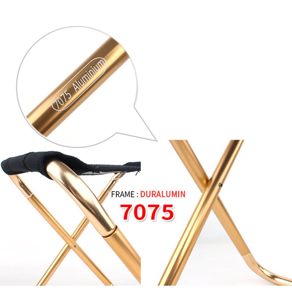 Outdoor Aluminium Alloy Folding Chair BBQ Stool Portable Train Fishing Gardening Seat