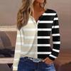 Women's T Shirt Tee Button Long Sleeve Daily Weekend Fashion Basic V- Neck Regular Top