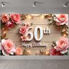 Баннер Тема Юбилейного Дня Рождения Счастливого 60-летия Баннер Фон для Празднования Дня Рождения Женская Эстетика Для Мероприятия В Помещении