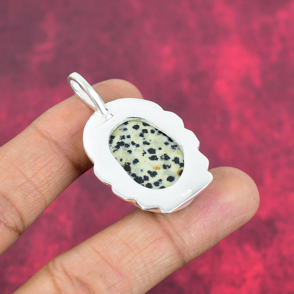 Подвеска из далматинской яшмы, ювелирные изделия ручной работы с драгоценными камнями, ювелирные изделия с подвеской из цельного серебра 925 пробы, абсолютно новые подарки с подвеской для мамы