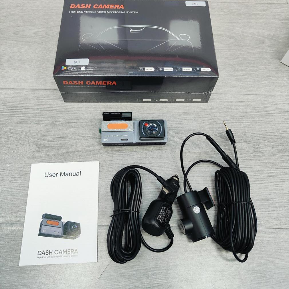 2K Car DVR Dual Lens Dash Cam For Cars, Dual Cameras Front 1440P and Rear 1080P With 1.47 Inch