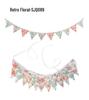 Pink Pastoral Floral Cotton Bunting: Children's Party or Wedding Decoration Hanging Flag