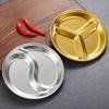 ZISIZ Круглый набор из 3-х секционных нержавеющих соусниц
