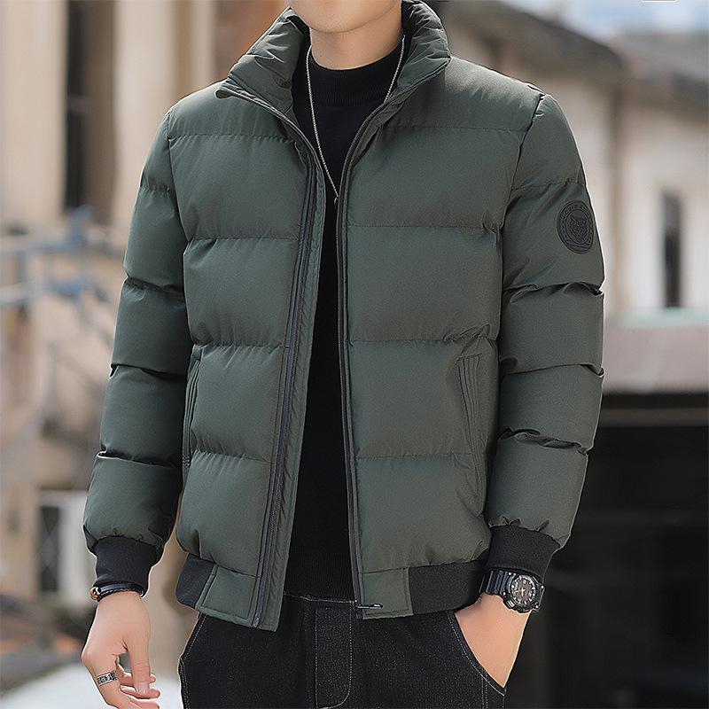 Winter Cotton Coat Men's Thickened Large Casual Fashion Cotton Coat Stand Neck Short and Handsome Coat