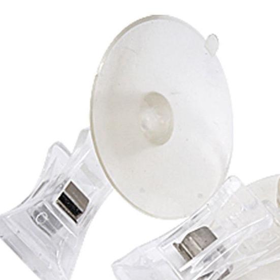 2 Pcs Clear Plastic Wall Suction Cup Clips Clamps Strong Sucker Clip Clamp