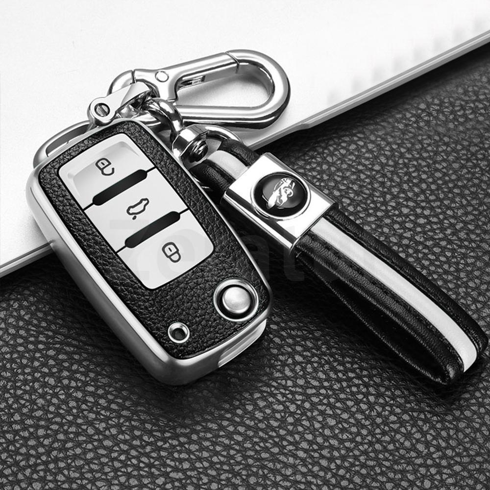 2/3 Buttons TPU Leather Car Key Case Cover Shell Fob Bag for VW Volkswagen Polo Tiguan Passat Golf Jetta Lavida Skoda Octavia