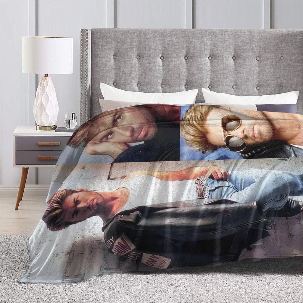Super Warm BlanketKids Adult Decorative George Michael British Singer Throw Blanket Flannel Bedspread For Outdoor Bed Cover