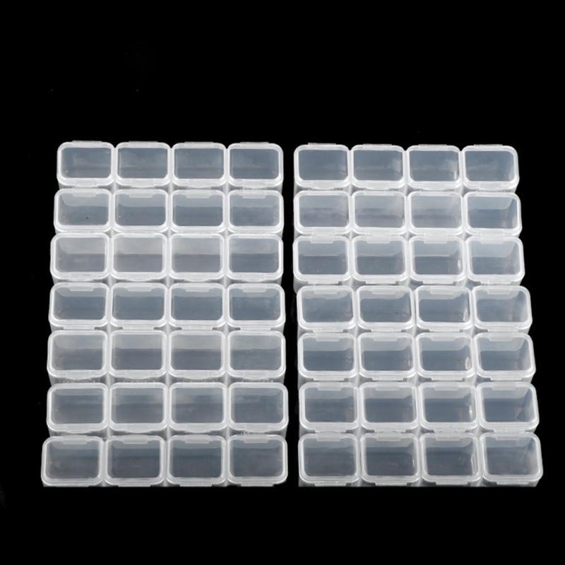 56 Grids Jewelry Box DIY  Drill Box Nail Art Organizer for Rhinestone Bead Storage for Case for Rings Ea
