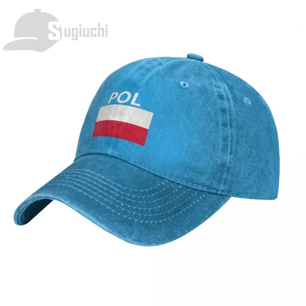 Poland Flag With Letter Washed Cotton Cap Gorras Snapback Caps Baseball Dad Outdoors Travel Sun Hats Casquette