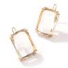 Pinkdudu Fashion Color Rhinestone Stud Earrings Simple Alloy Square Glass Earrings for Women Jewelry Gifts PD685