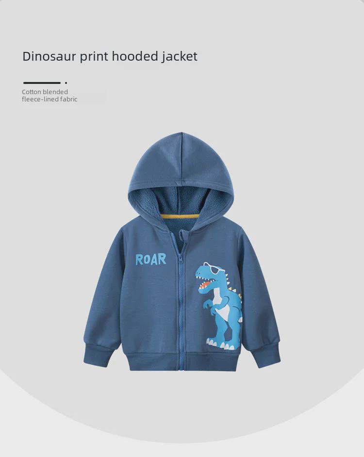 27kids Куртка с капюшоном и подкладкой из бархата на молнии для мальчиков - Коллекция Осень/Зима