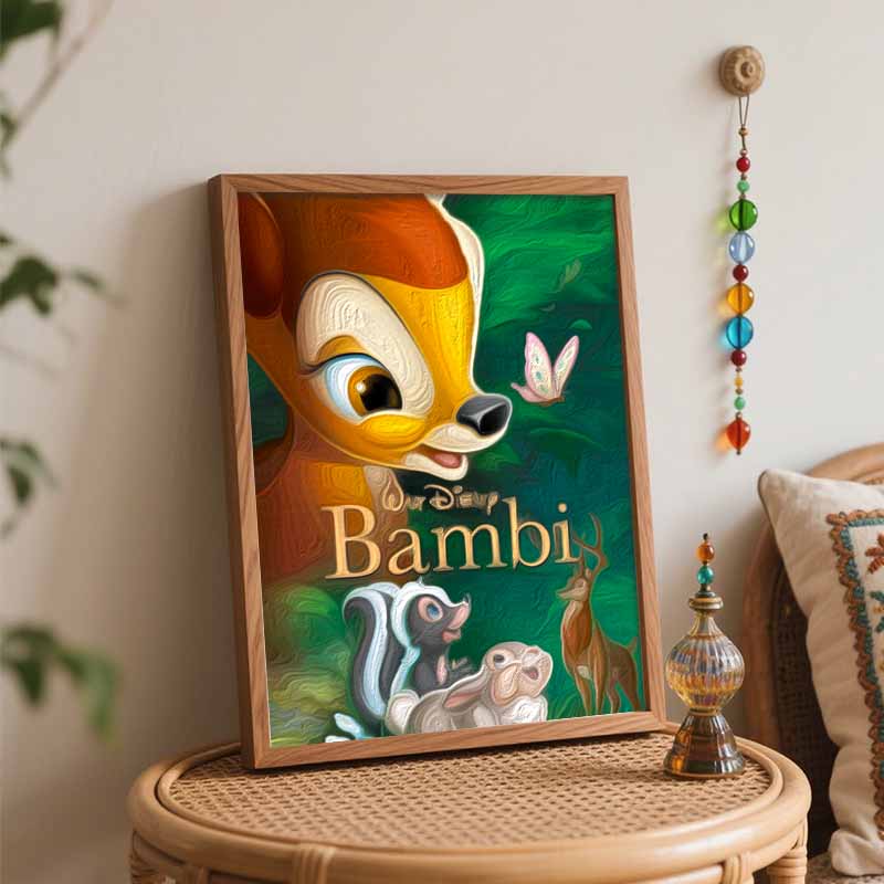 Disney Бэмби цифровая масляная живопись DIY раскраска ручная роспись ручная роспись заполнение домашний декор подарок, милое лесное животное искусство холст.