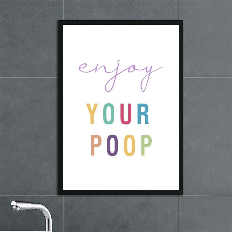 Ванная комната Смешные слова Печать Плакат Настенная картина Туалет Декор Без Рамки