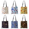 Tree Flower Plant Women Shoulder Bag Printed Kawaii Reusable Shopper Tote Bag Letter Harajuku Canvas High Capacity Handbag