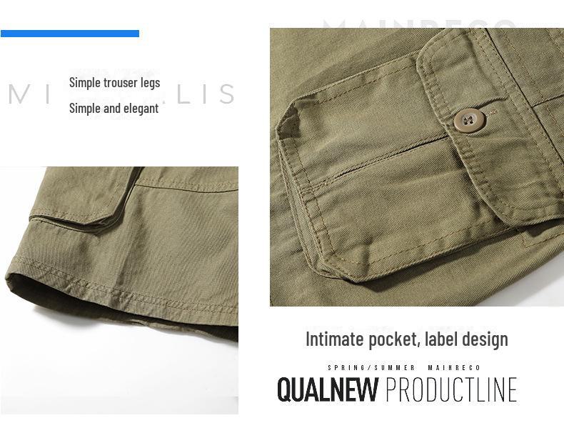 Мужские летние свободные однотонные шорты с 5-точечным воротником: Модные и повседневные пляжные брюки