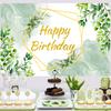 Eucalyptus Leaves Green Birthday Polyester Background Birthday Party Decor Kids Wedding Birthday Party Supplies Baby Shower