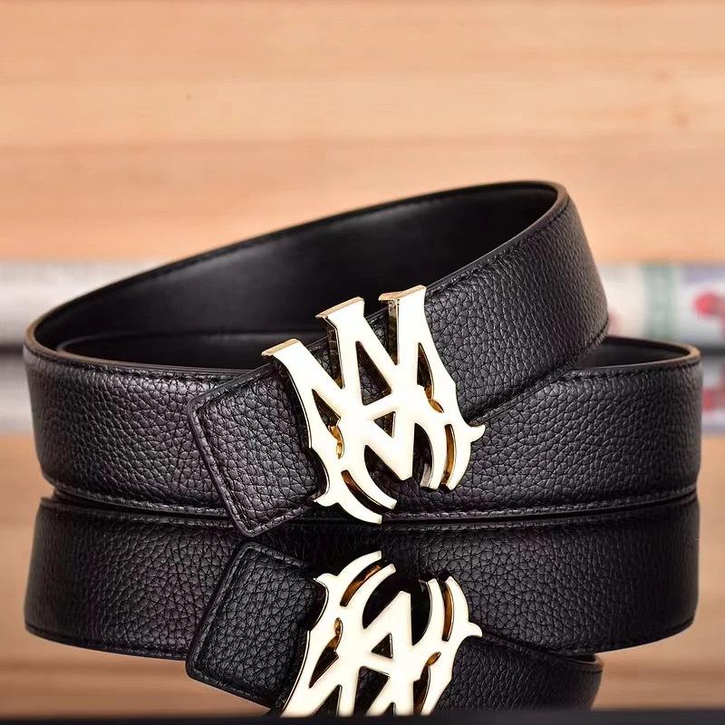 Мужской стильный кожаный ремень с гладкой пряжкой - Универсальный для бизнеса и моды