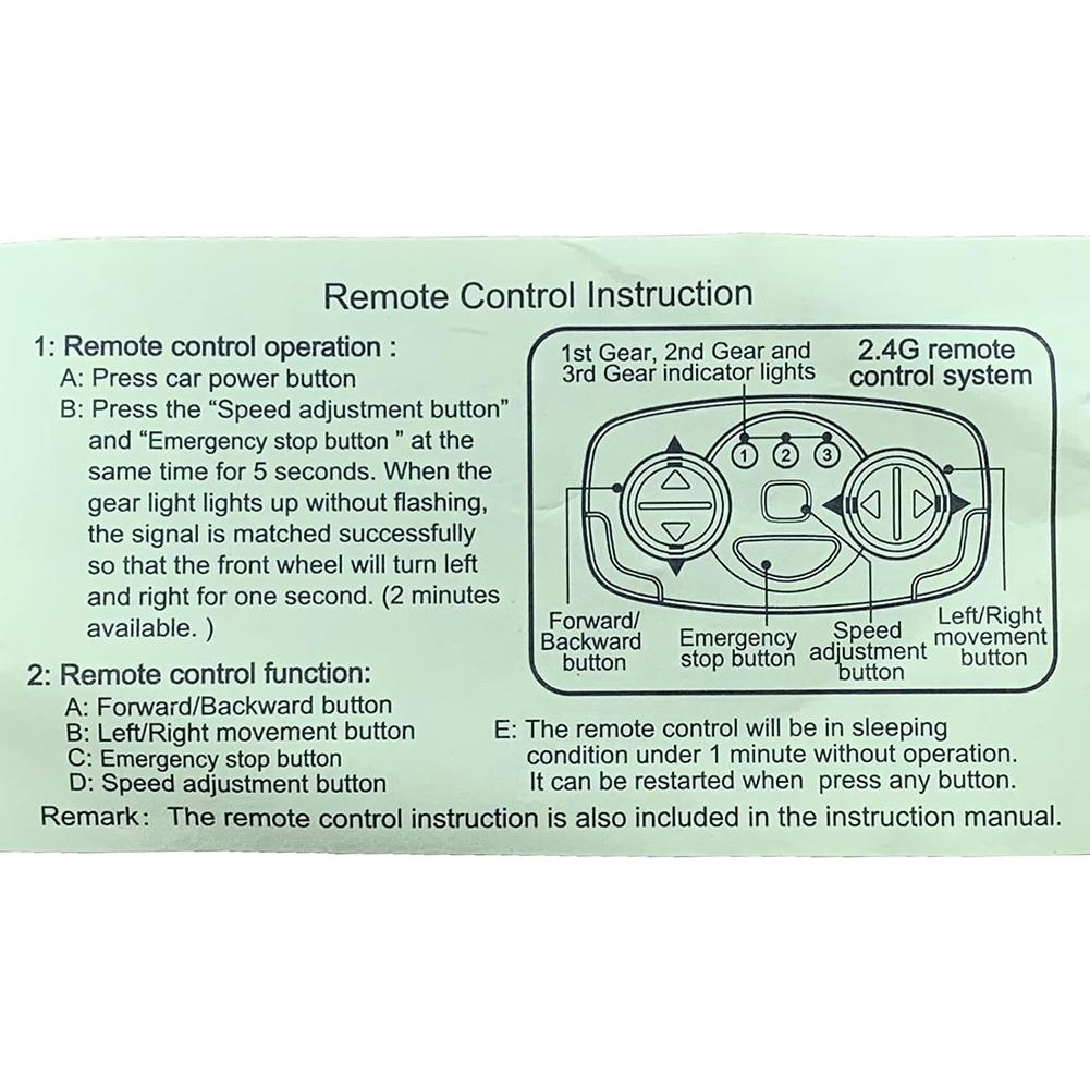 Electric Ride Car Remote Control CLB084 4D with Receiver for Kids' Riding Toys