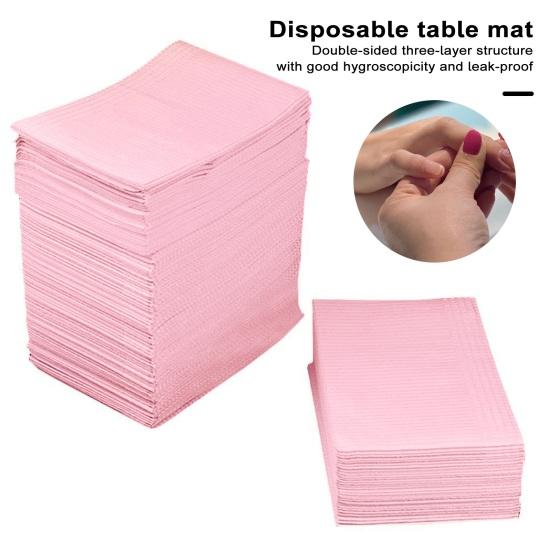 125 шт одноразовых полотенец для стола для дизайна ногтей, водонепроницаемый 3-слойный коврик для дизайна ногтей, бумажные листы, чистые подушечки, коврик для стола для татуировки, маникюрный стол
