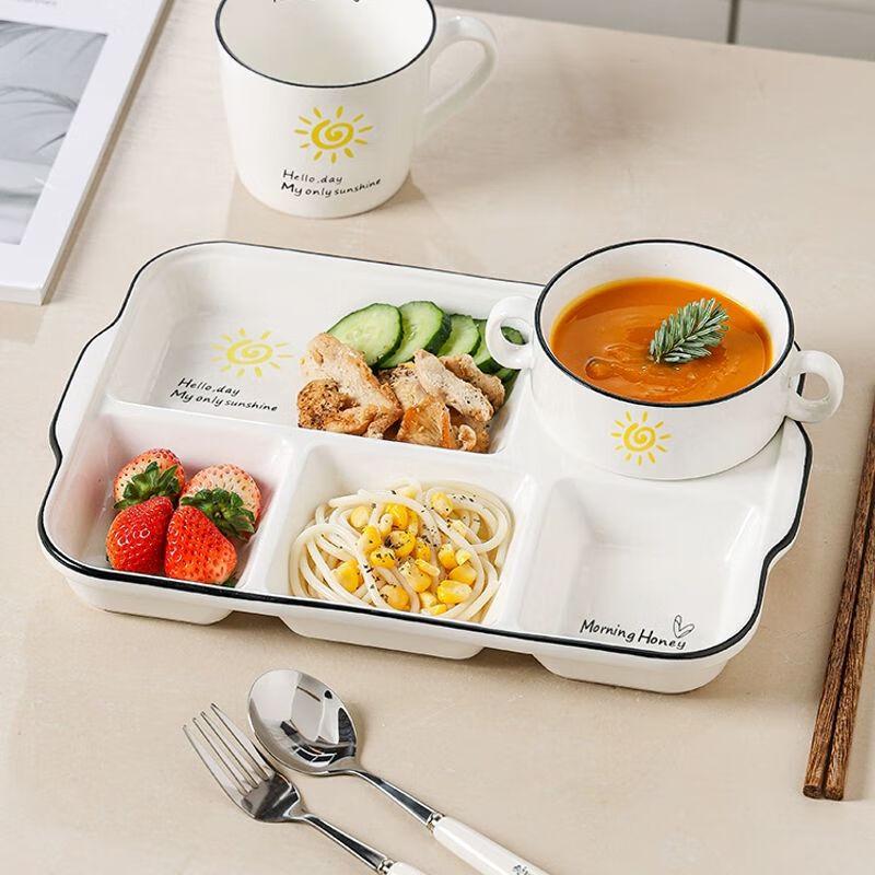 Deep Ceramic Divided Meal Plate