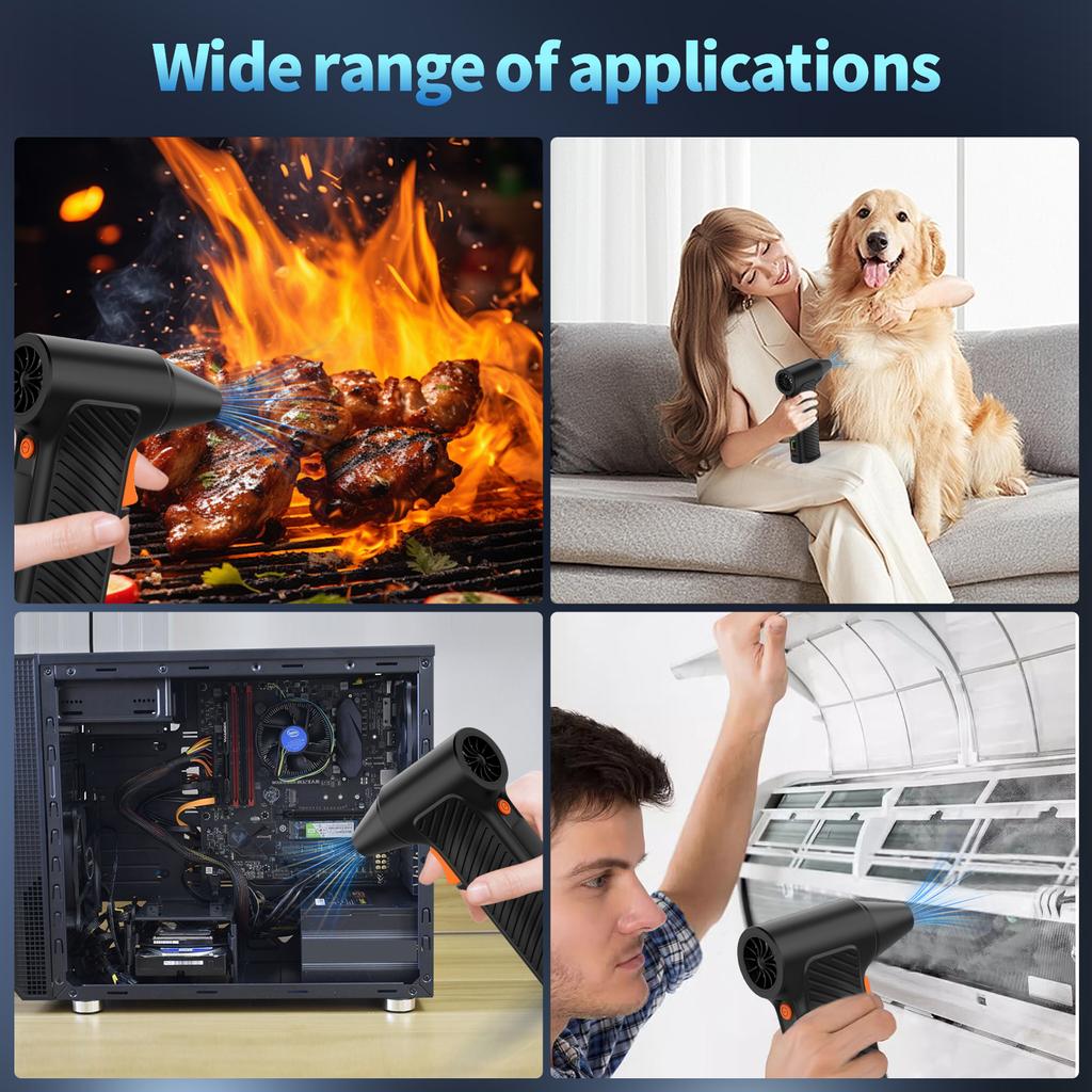 Electric Air Duster, 110000RPM Cordless Handheld Blow Dryer for Computer Keyboard Car Cleaning