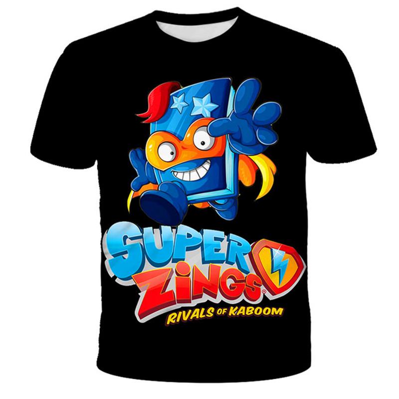 Детские футболки с короткими рукавами Super Zings для детей от 1 до 14 лет, одежда для мальчиков и девочек, повседневные футболки с героями мультфильмов, одежда унисекс, милая модная футболка