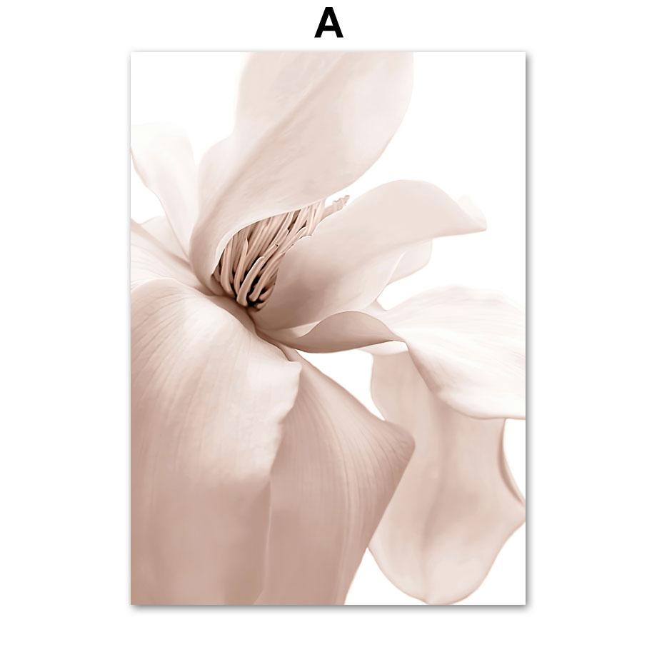 Розовый Блум Пион Роза Георгин Ирис Магнолия Цветок Стены Искусства Принт Холст Картины Скандинавский Плакат Декор Фотографии Для Гостиной