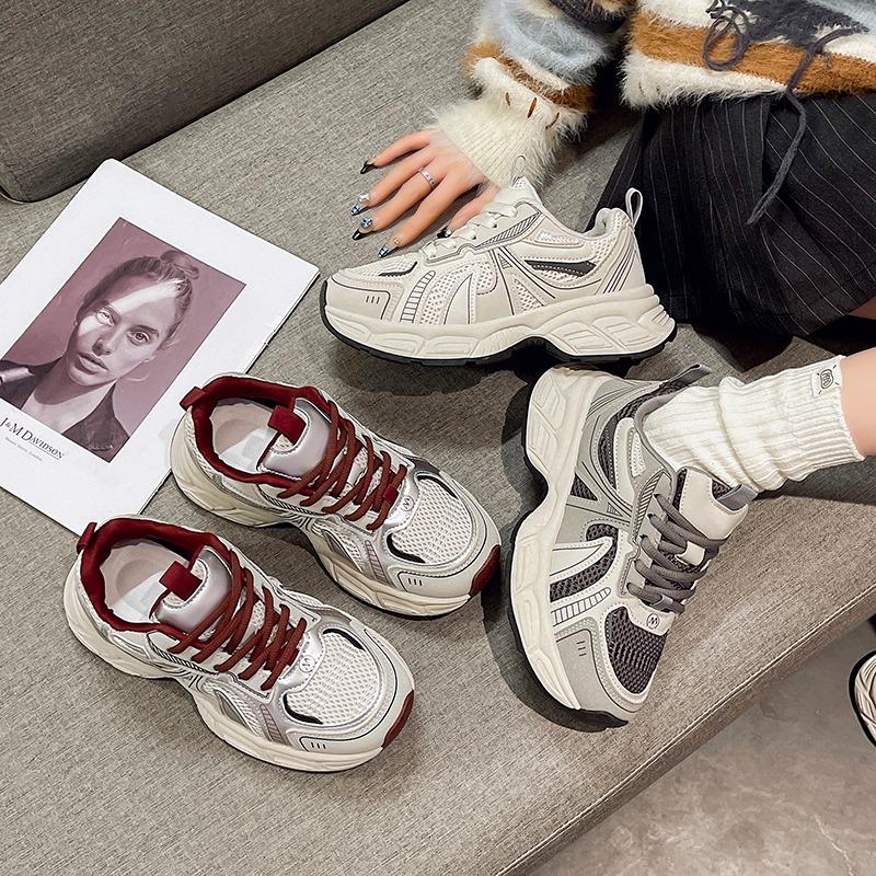 2025 Women Sneakers Platform Breathable Shoes Ladies Thick Sole Sneakers Casual Shoes Thick Sole Tennis Vulcanized Shoes